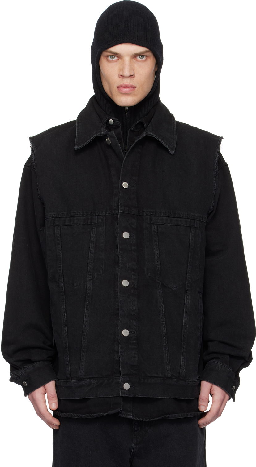 Väst Ambush Layered Denim Jacket Svart | BMYE001F24DEN0011100