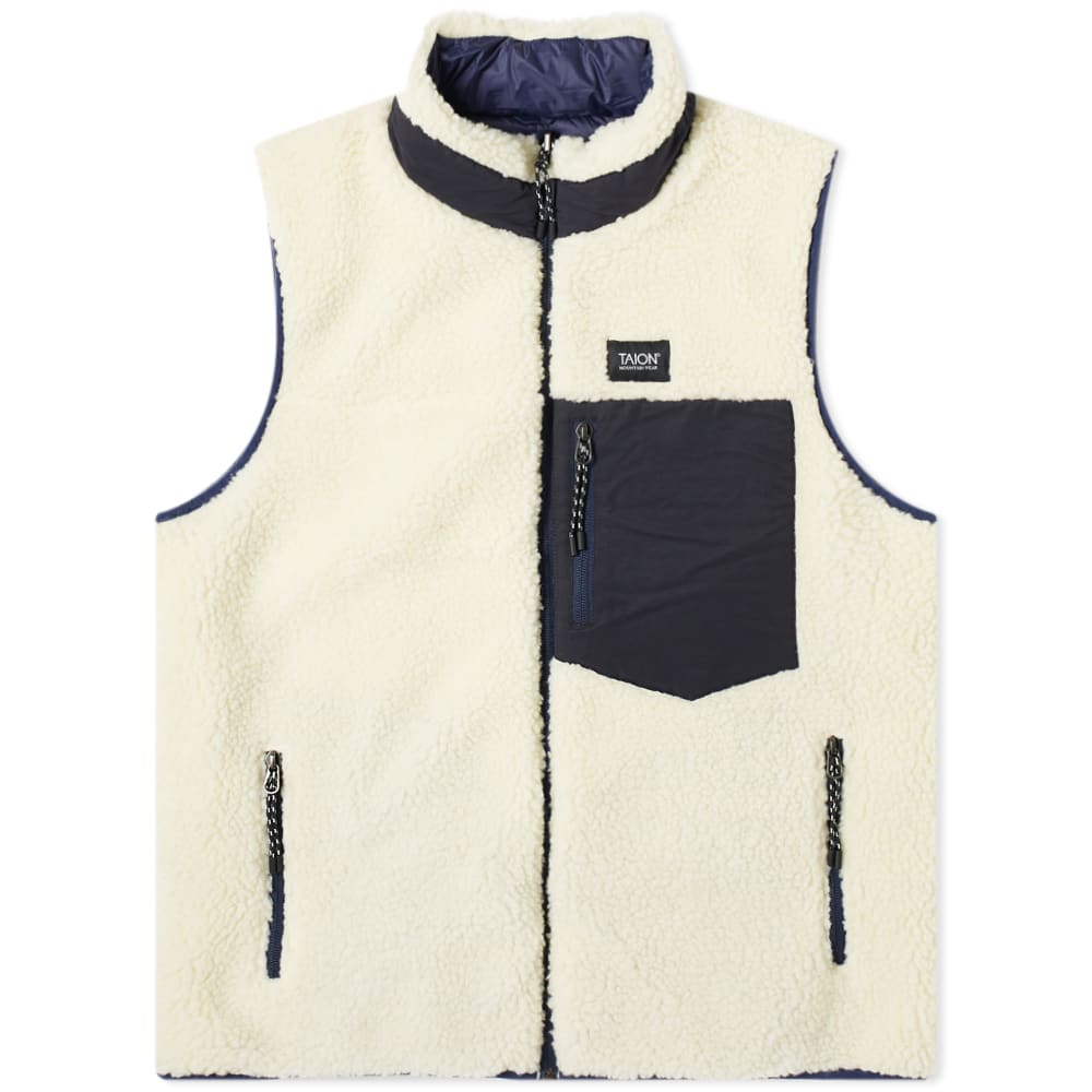 Väst TAION Reversible Fleece Down Vest Beige | TAION-R002MB-NVY, 0