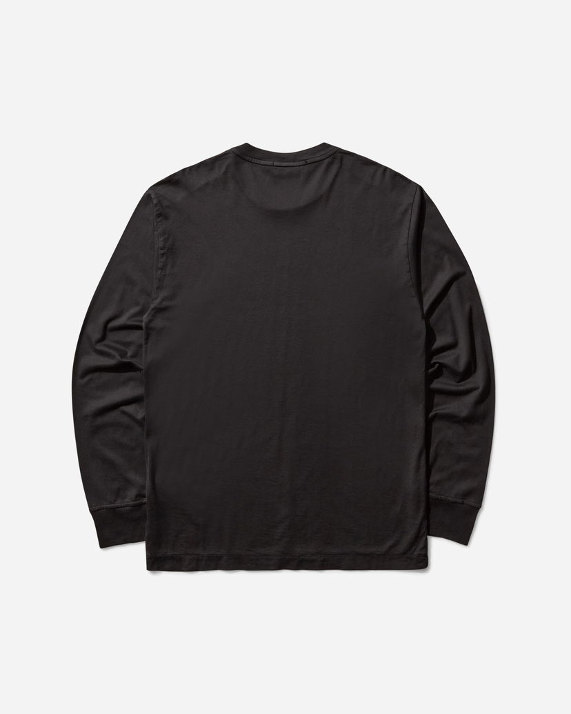 T-shirt Stone Island Garment Dyed Logo Longsleeve T-Shirt Black Svart | K2S15-2100028-S0013 V0029