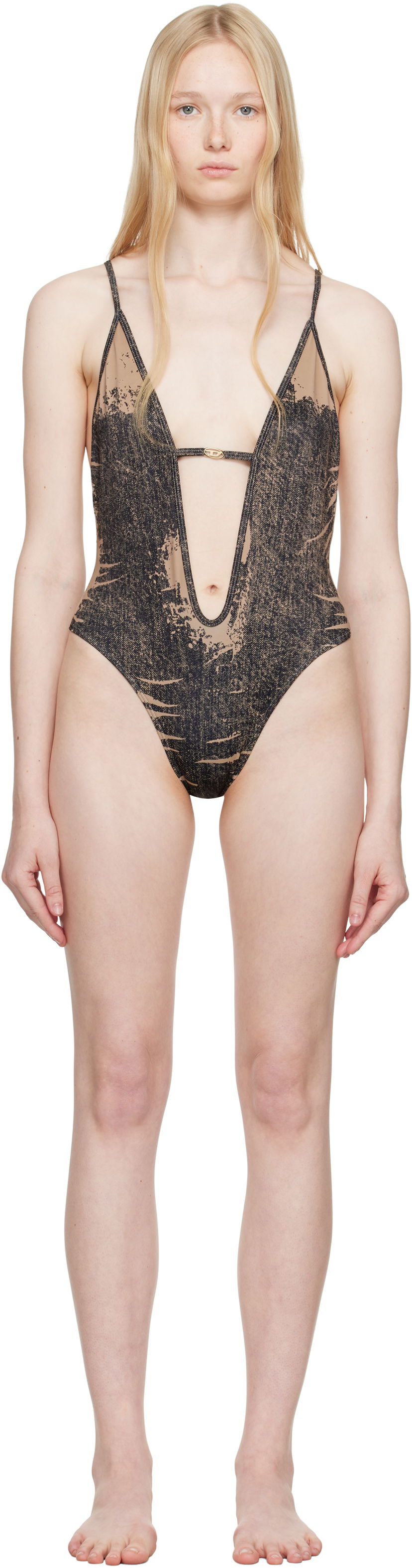 Badkläder Diesel Diesel Daisy-Dnm One-Piece Swimsuit Brun | A17481 0BNCW