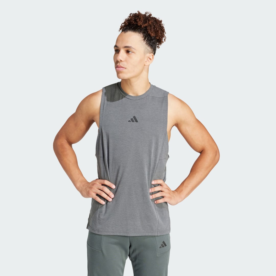 Linne adidas Performance Designed for Training Workout Top Grå | IS3819, 1