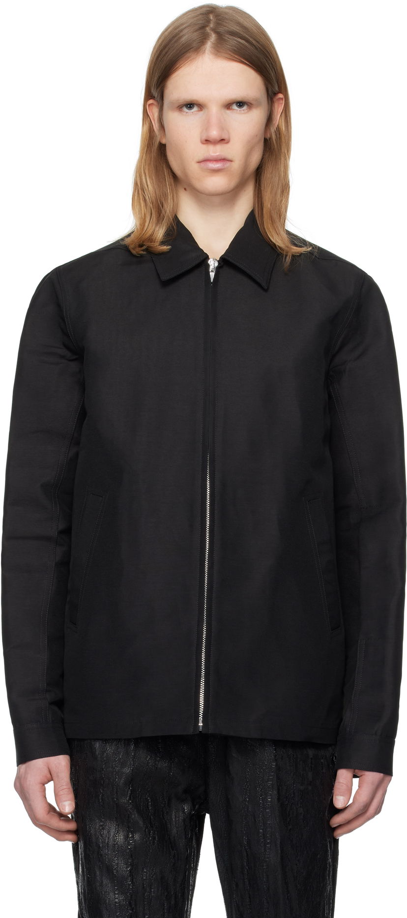 Jacka Rick Owens Rick Owens Hollywood Heavy Brad Jacket Svart | RU01E5764 FH