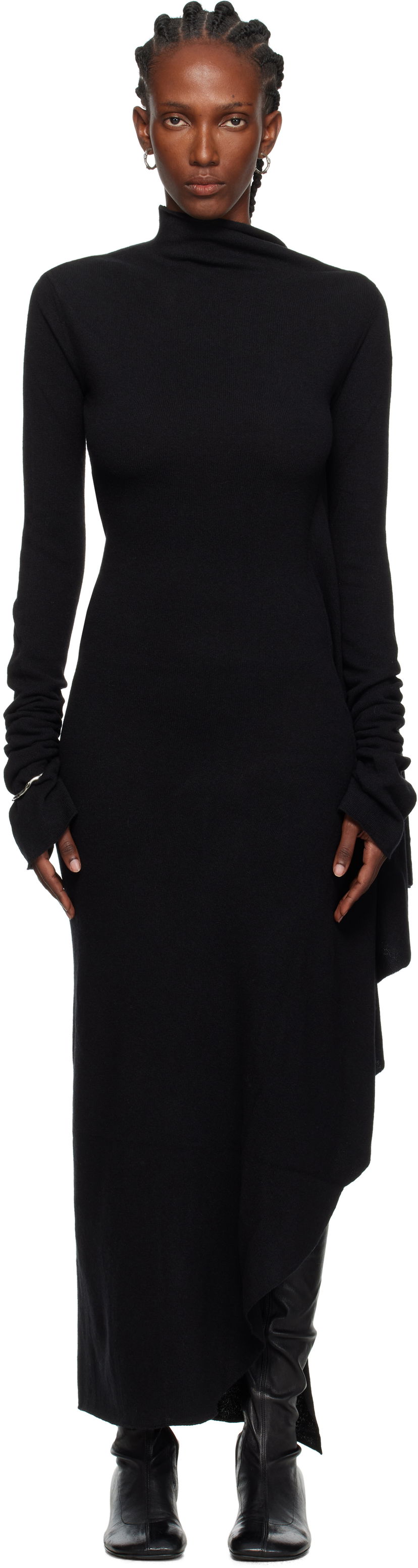 Klä Ann Demeulemeester Ann Demeulemeester Vabu Maxi Dress Svart | 2520-W-KN59-KN073-099