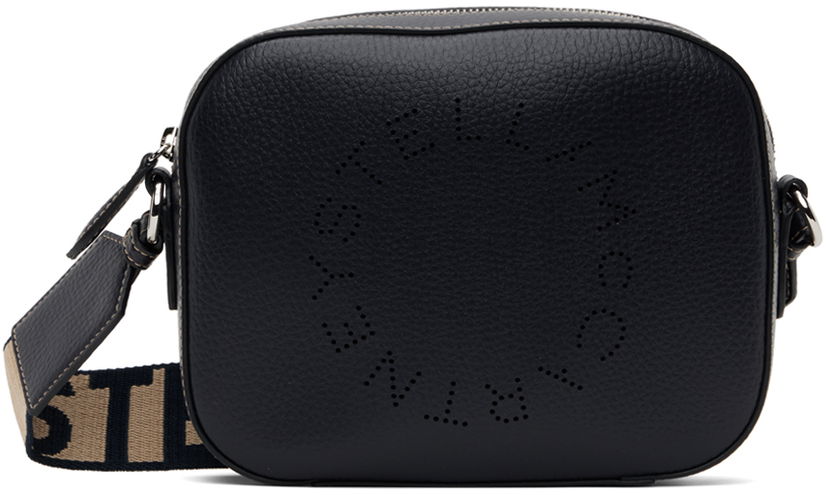 Axelväska Stella McCartney Mini Camera Perforated Logo Shoulder Bag Svart | 700266WP0057