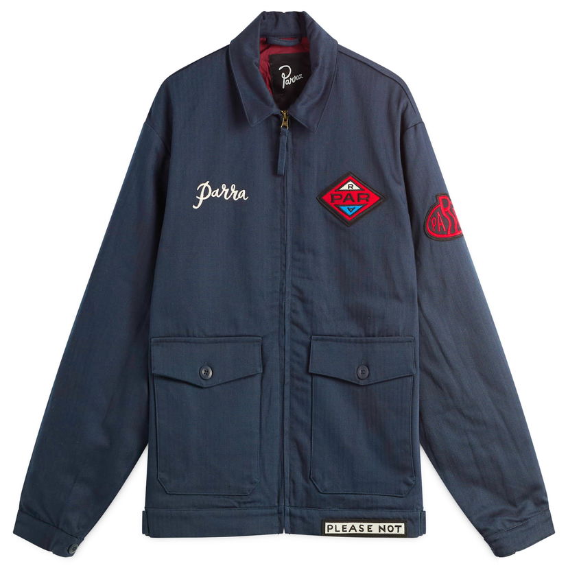 Jacka By Parra Parra Pumping Gas Jacket, Size Large Mörkblå | 54255-NBL