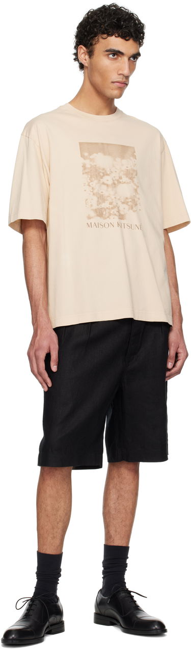 T-shirt MAISON KITSUNÉ Maison Kitsuné Daisy Field Oversize T-Shirt Beige | OM00114KJ7016, 3