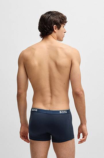 Boxare BOSS BOSS Three-Pack of Stretch Cotton Trunks with Logo Waistband Turkos | 50531701, 1