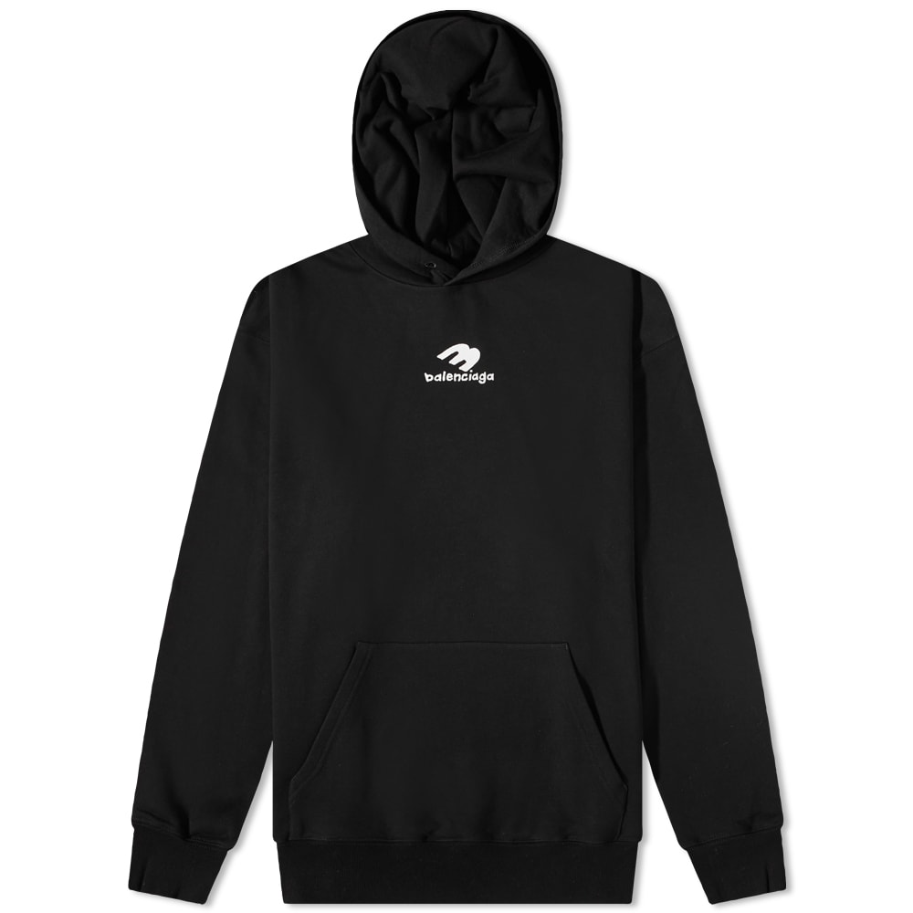 Sweatshirt Balenciaga New Logo Popover Hoody Svart | 570811-TNVH2-1070, 0