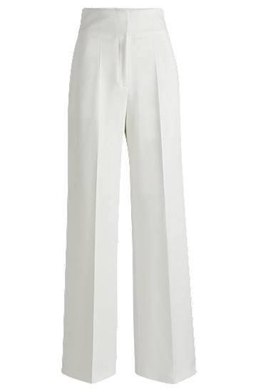 Byxor BOSS High-Waisted Flared Trousers Vit | 50513960
