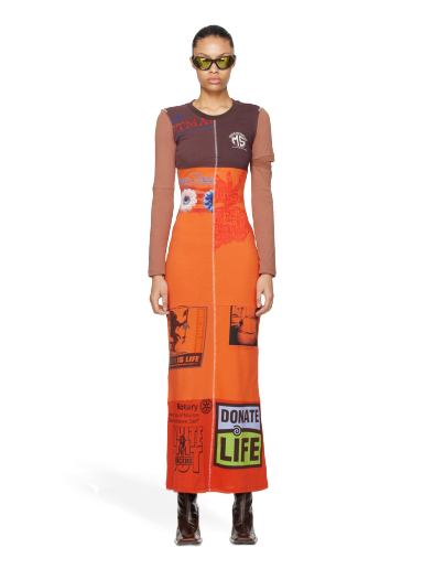 Klä Marine Serre Regenerated Maxi Dress Orange | WDR033
