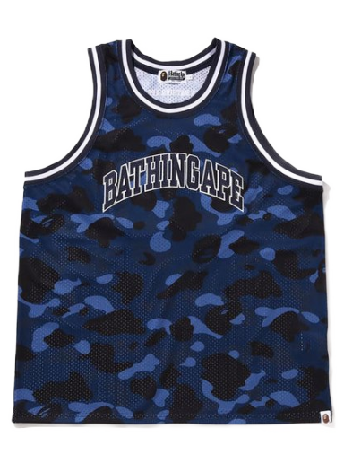 Linne BAPE Color Camo Basketball Tank Top Mörkblå | Please note: BAPE runs approximately one size small compared to traditional US sizing. We recommend moving up at least one whole size when purchasing a BAPE piece of clothing.