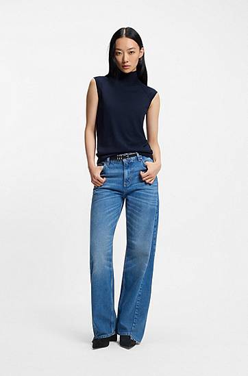 Sneakers och skor BOSS Suede Ankle Boots with Block Heel and Pointed Toe Svart | 50548812, 1