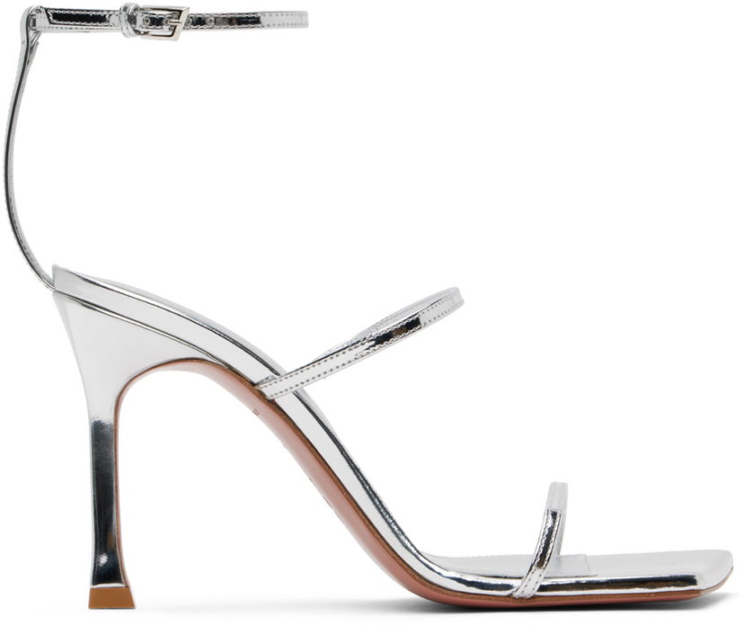 Tillbehör Amina Muaddi Amina Muaddi Maya Heeled Sandals Metallisk | MAYA SANDAL SR PATENT