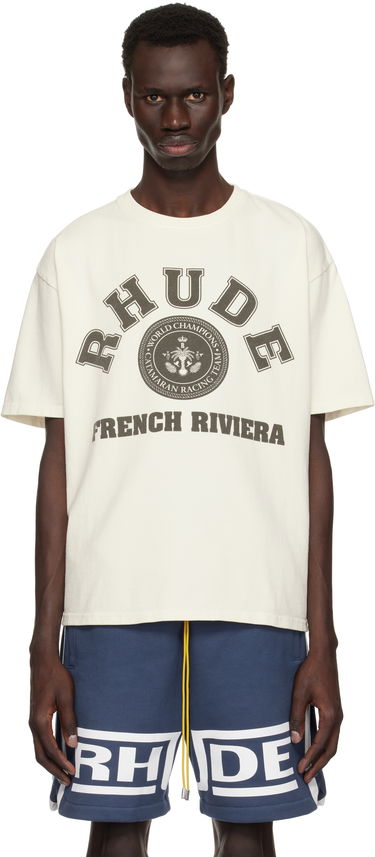 T-shirt Rhude Rhude French Riviera Graphic T-Shirt Vit | RHPS25TT08012, 0