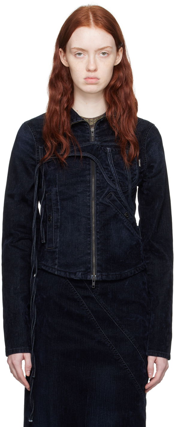 Jacka Ottolinger Ottolinger Fitted Denim Jacket Mörkblå | 1703310