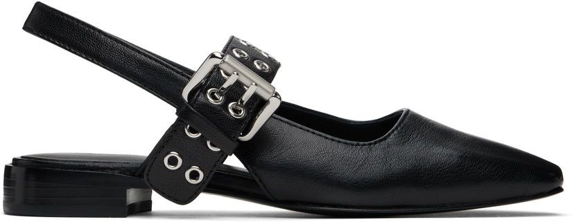 Kläder rag & bone Rag & Bone Astra Leather Slingback Slippers Svart | WFF24SF002TB2