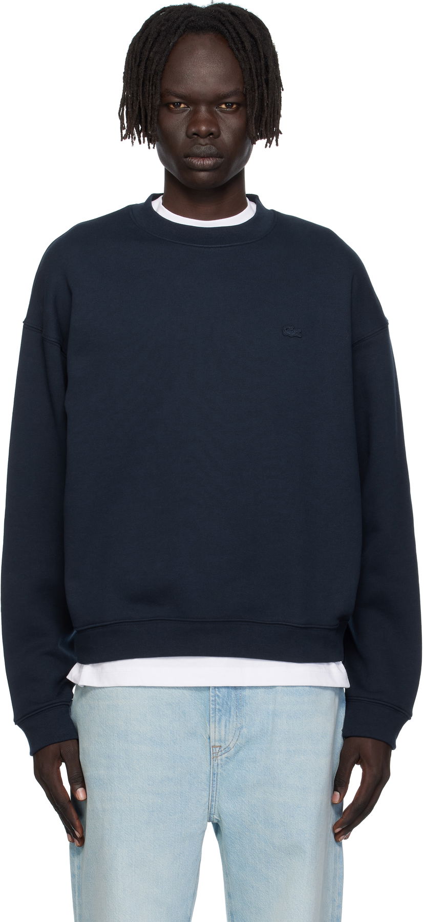 Sweatshirt Lacoste Lacoste Croc Signature Sweatshirt Mörkblå | SH7745_166
