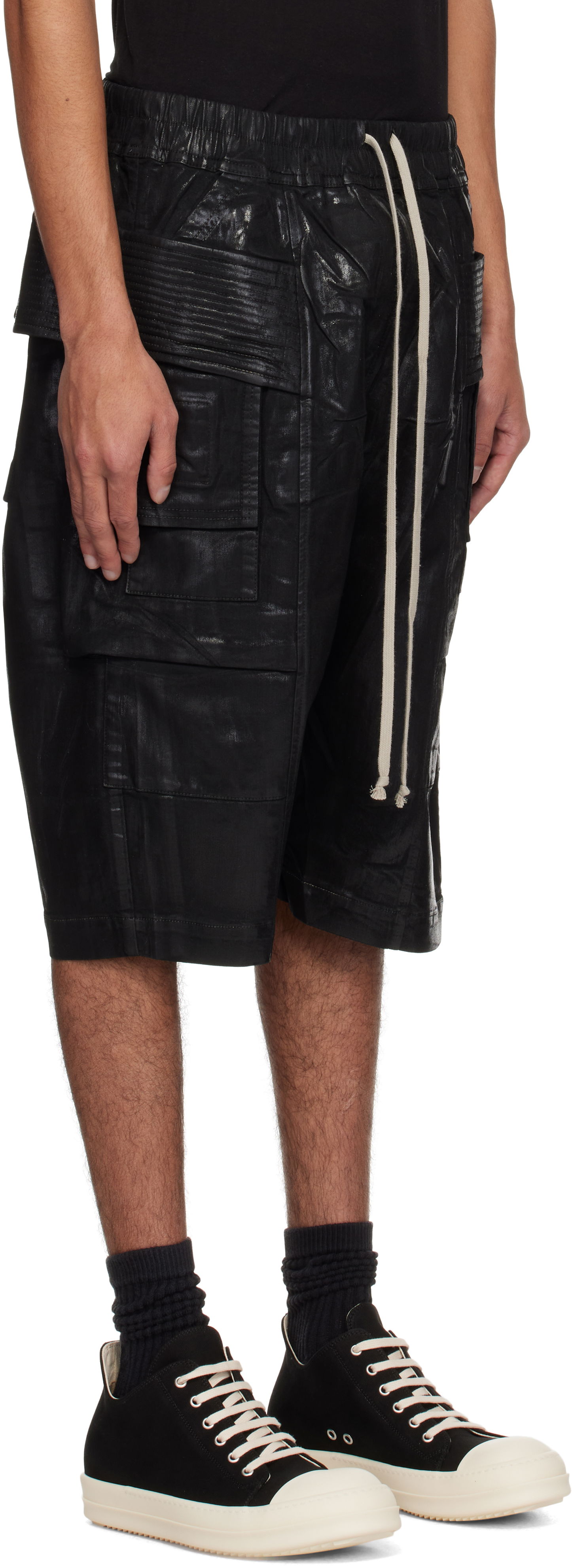 Shorts Rick Owens Rick Owens DRKSHDW Hollywood Creatch Cargo Pods Shorts Svart | DU01E3382 SCF, 1