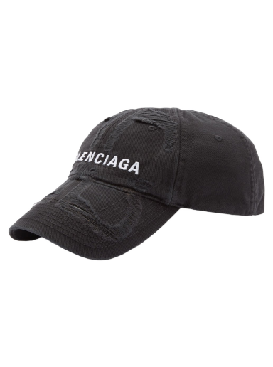 Keps Balenciaga Distressed Logo Cap Svart | 719282-410B2-1077