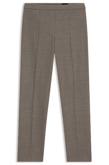 Byxor BOSS Regular-Fit Micro-Patterned Wool-Blend Trousers Grå | 50545535