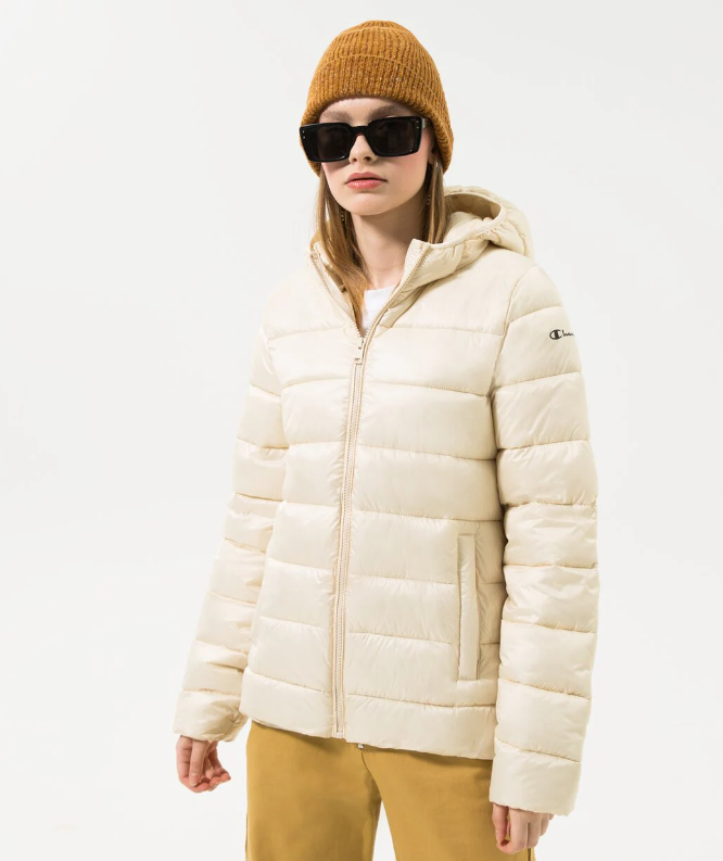 Jacka Champion Hooded Polyfilled Jacket Beige | 115750YS014, 0