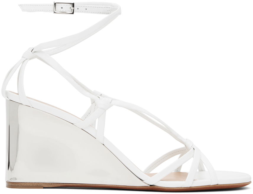 Klä CHLOÉ Chloé Rebecca Wedge Heeled Sandals Vit | CHC24U989HY, 0