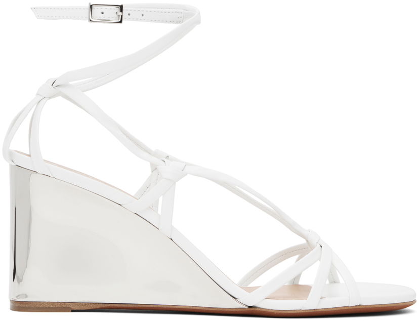 Klä CHLOÉ Chloé Rebecca Wedge Heeled Sandals Vit | CHC24U989HY