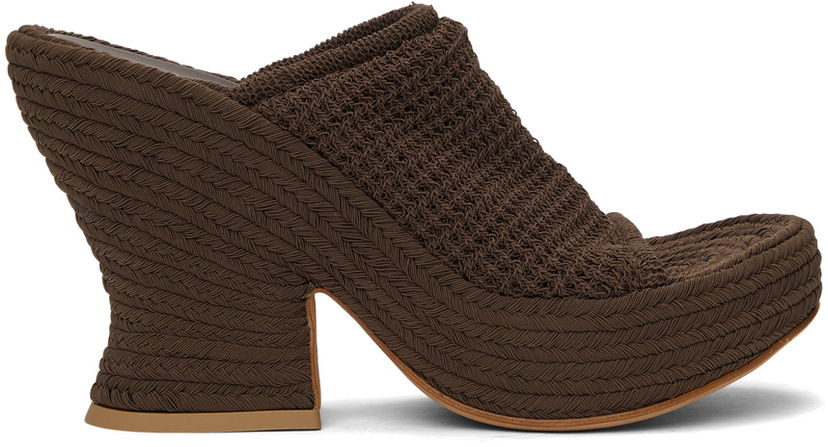 Sneakers och skor Bottega Veneta Bottega Veneta Knit Wedge Sandals Brun | 658980 V0U80