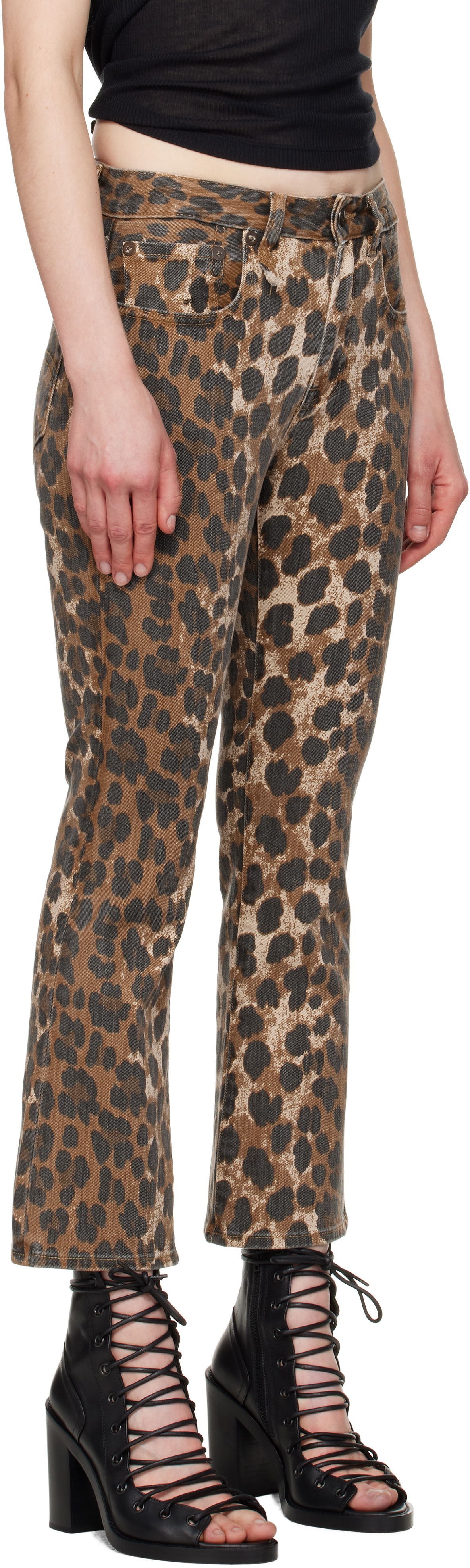 Jeans R13 R13 Leopard Print Kick Fit Jeans Brun | R13W0009-D278A, 1