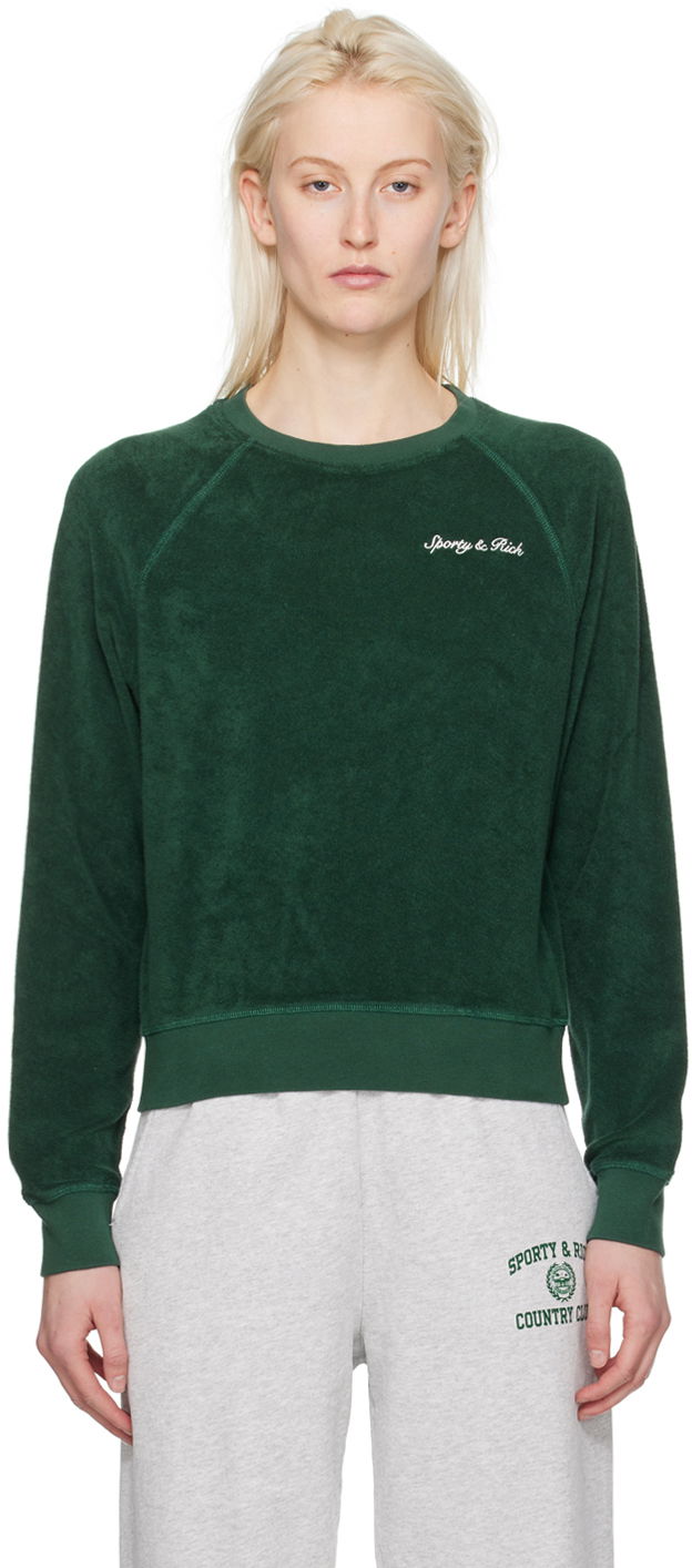 Sweatshirt Sporty & Rich Syracuse Sweatshirt Grön | CRAW2378FO