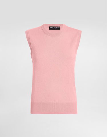 Linne Dolce & Gabbana Dolce & Gabbana Cashmere Tank Top with Inside-Out Seams Rosa | FXT02TJBW0BF0473, 0