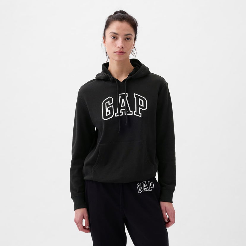 Sweatshirt GAP Pullover Logo Hoodie True Black V2 Svart | 870537-02