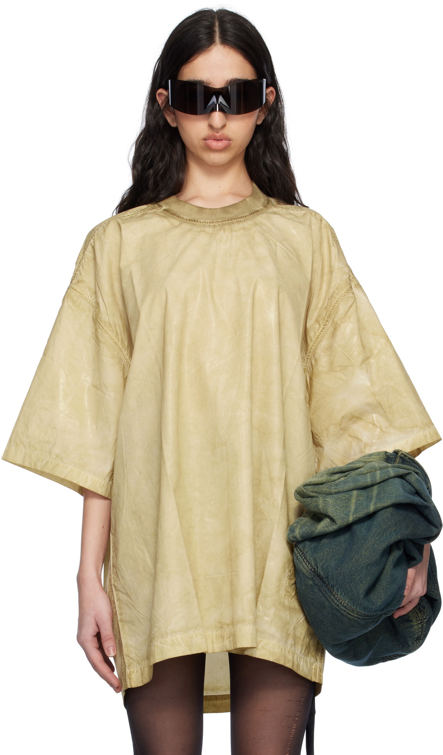 T-shirt Rick Owens Rick Owens DRKSHDW Hollywood Tommy T-Shirt Gul | DS01E3203 PF, 0