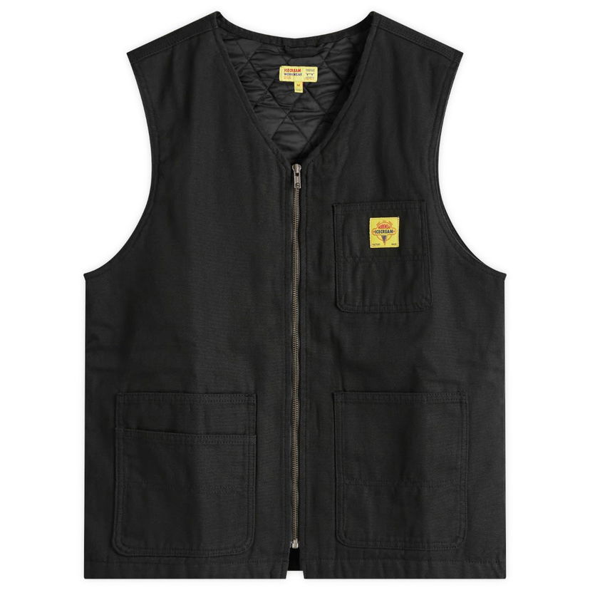 Väst BBC IceCream ICECREAM Canvas Work Vest, Size Large Svart | ICW25103-BLK