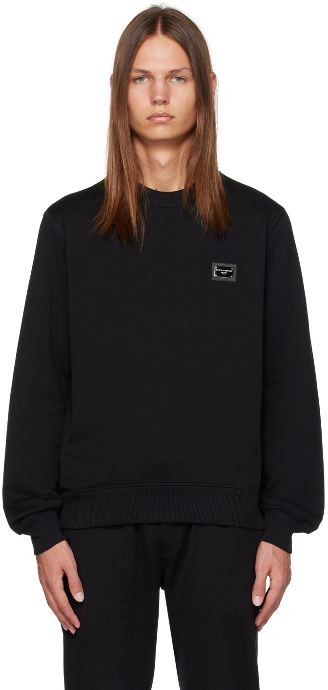 Sweatshirt Dolce & Gabbana Black Plaque Sweatshirt Svart | G9ABJTG7F2G