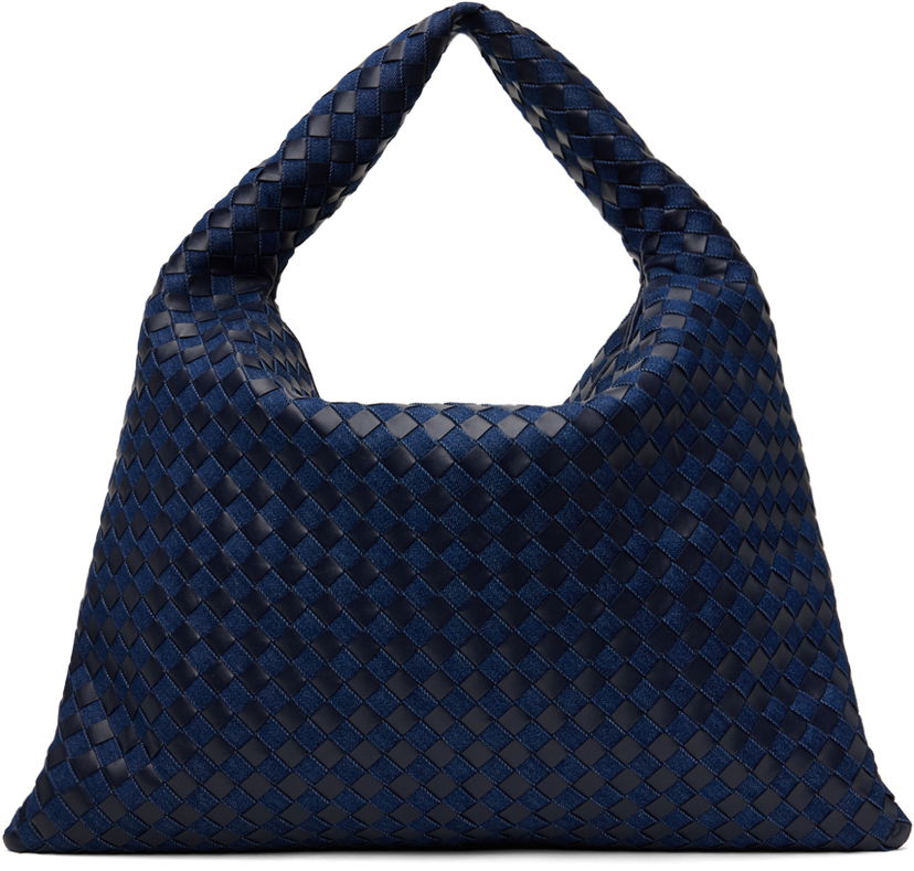 Axelväska Bottega Veneta Large Hop Bag Mörkblå | 795949 V48V1