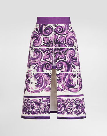Kjol Dolce & Gabbana Dolce & Gabbana Majolica Print A-Line Skirt Purpur | F4C4VTFP9AKHP5DQ, 0