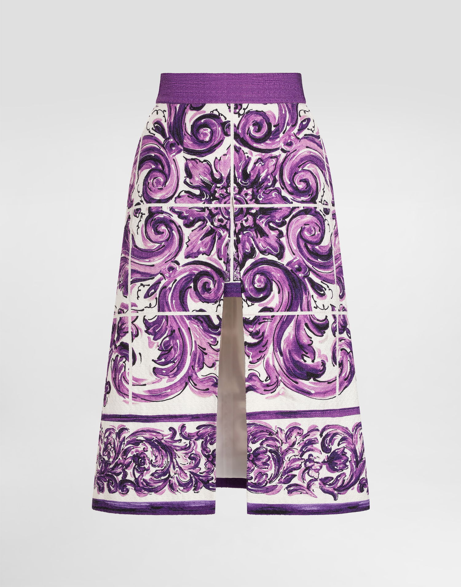 Kjol Dolce & Gabbana Dolce & Gabbana Majolica Print A-Line Skirt Purpur | F4C4VTFP9AKHP5DQ, 0