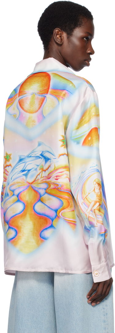 Skjorta Casablanca Casablanca Psychedelic Nirvana Print Silk Long Sleeve Shirt Rosa | U-WS25-SH-006-05, 2