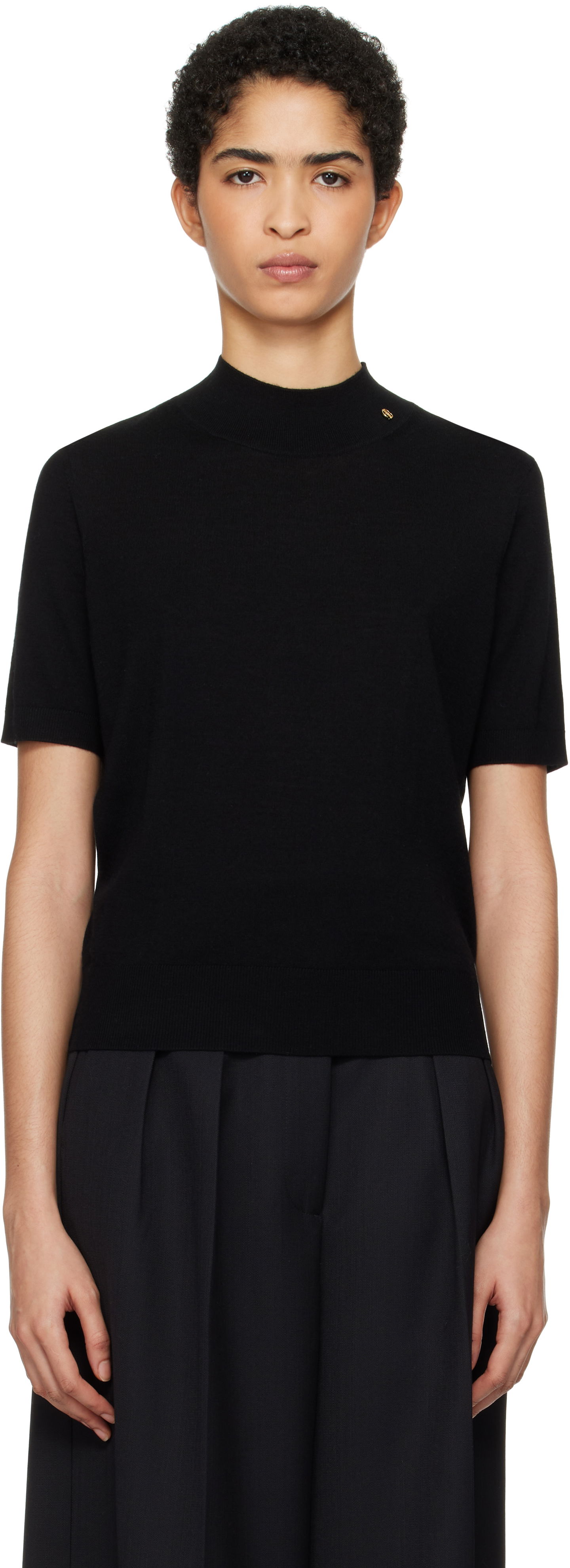 Jersey Anine Bing Anine Bing Women's Monique Mock Neck Sweater Svart | A-09-9267-000, 0