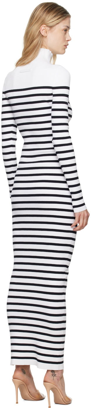 Klä Jean Paul Gaultier Jean Paul Gaultier 'The Knit Marinière' Striped Maxi Dress Vit | 24/30-F-RO243-M063-0159, 2