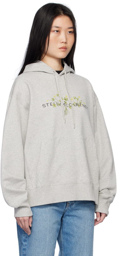 Sweatshirt Stella McCartney Floral Embroidered Hoodie Grå | 6J03683SPZ65, 1