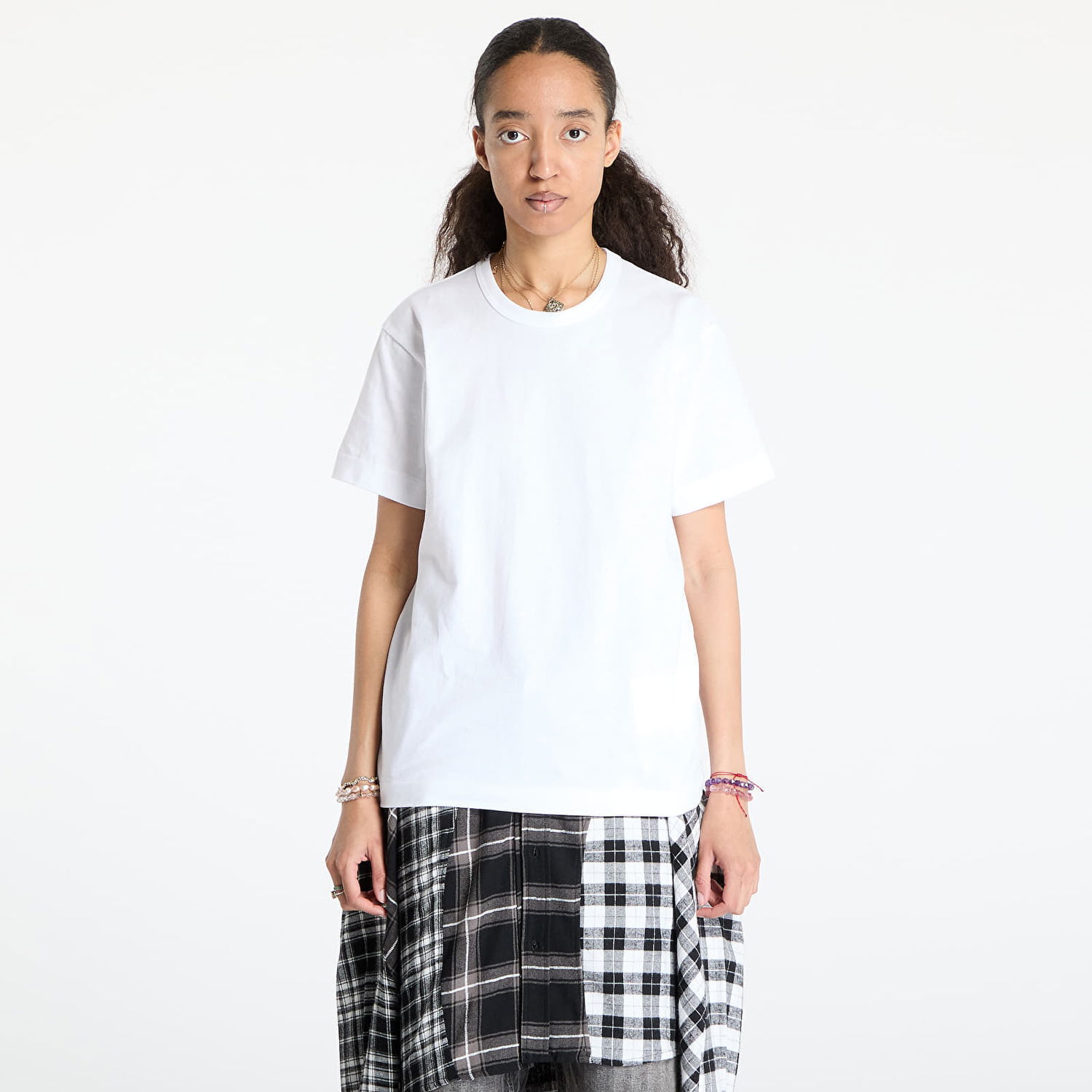 T-shirt Comme des Garçons Comme des Garçons PLAY Black Emblem Knit T-Shirt Vit | AX-T341 WHITE, 1