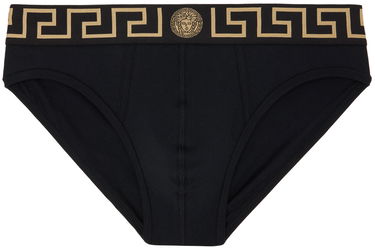 Trosor Versace Two-Pack Greca Border Briefs Svart | AU10180_1A10011, 0