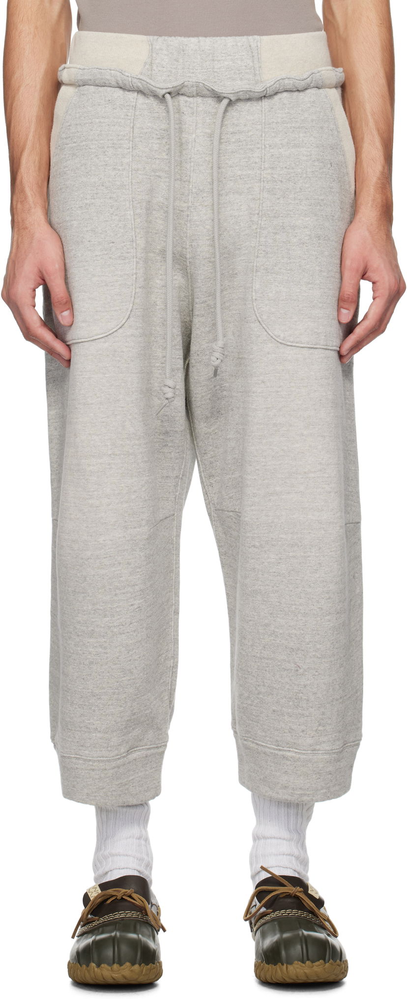 Träningsbyxor R13 R13 Deconstructed Cropped Sweatpants Grå | R13MK254-001BH