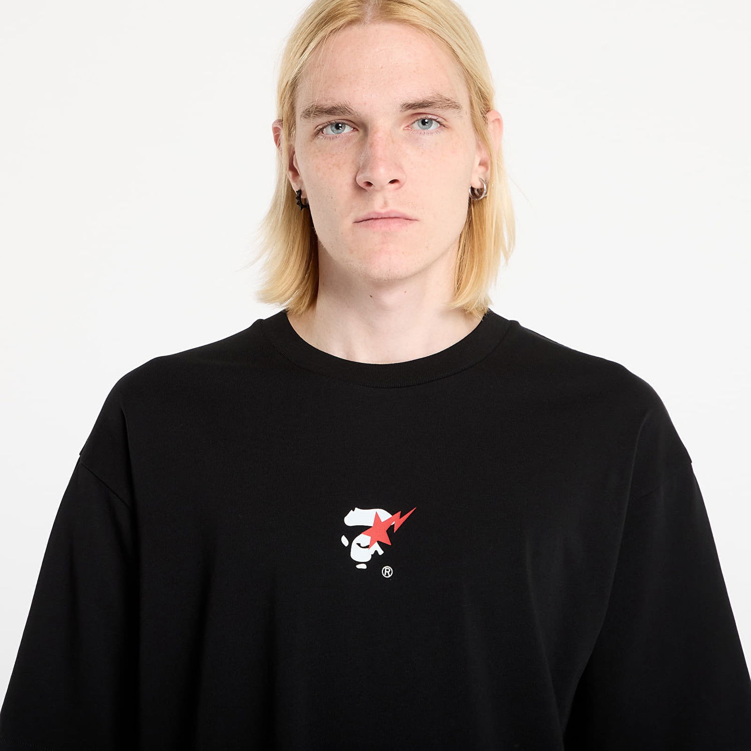 T-shirt BAPE Bape Sta Ape Face Relaxed Fit Tee Svart | 001TEL801321MBLK, 1