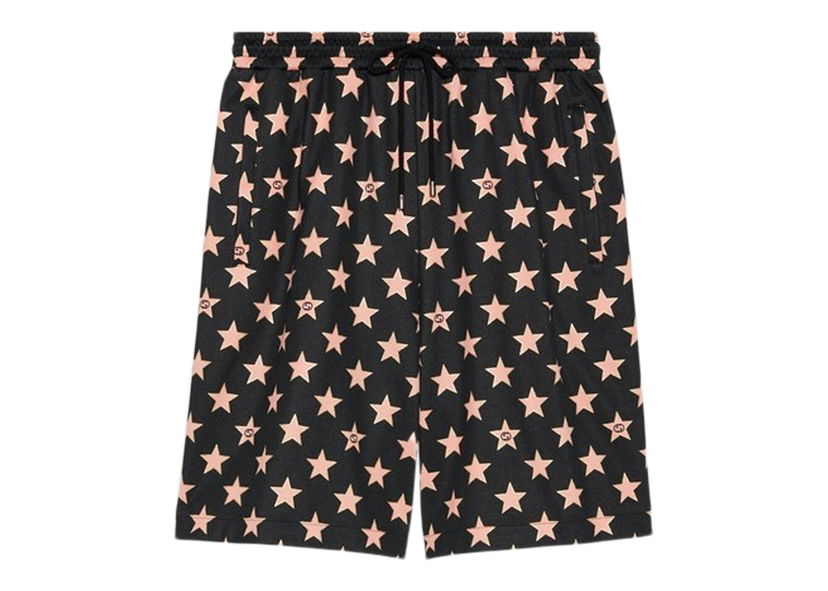Shorts Gucci Star-Print Shorts Black Svart | 705299 XJEOP 1082