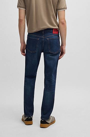 Jeans BOSS Tapered-Fit Stretch Denim Jeans Blå | 50517544, 1