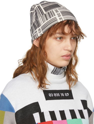 Mössa VETEMENTS VTMNTS Barcode Monogram Beanie Beige | VL12KN800W, 1