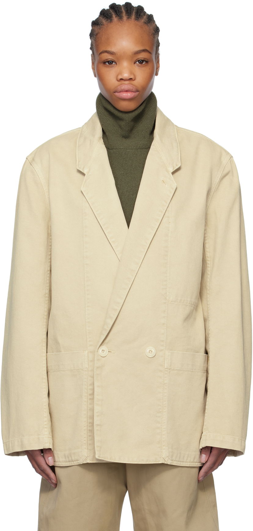 Jacka LEMAIRE Lemaire Workwear Denim Blazer Beige | JA1062 LD1008